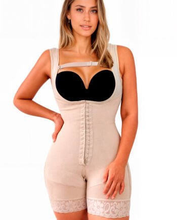 Post-Surgical Short Bodysuit with Built-In Bra & Butt-Lifting