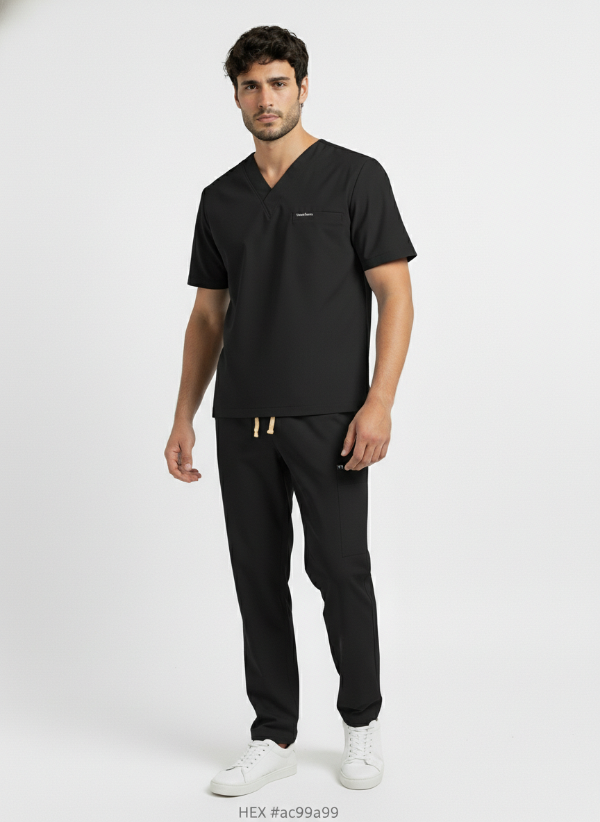 Uniforme antifluido hombre negro