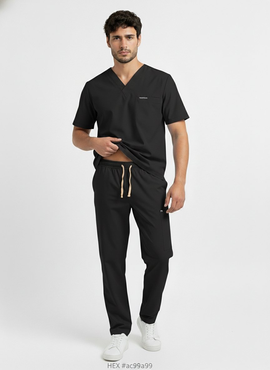Uniforme antifluido hombre negro