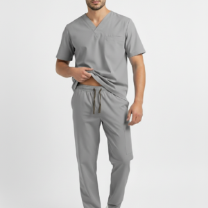 Uniforme antifluido gris para hombre