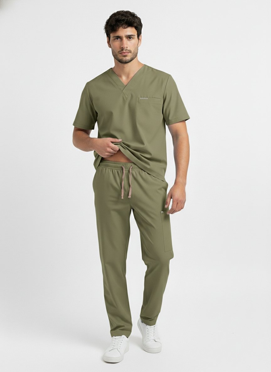 Uniforme antifluido verde oliva hombre