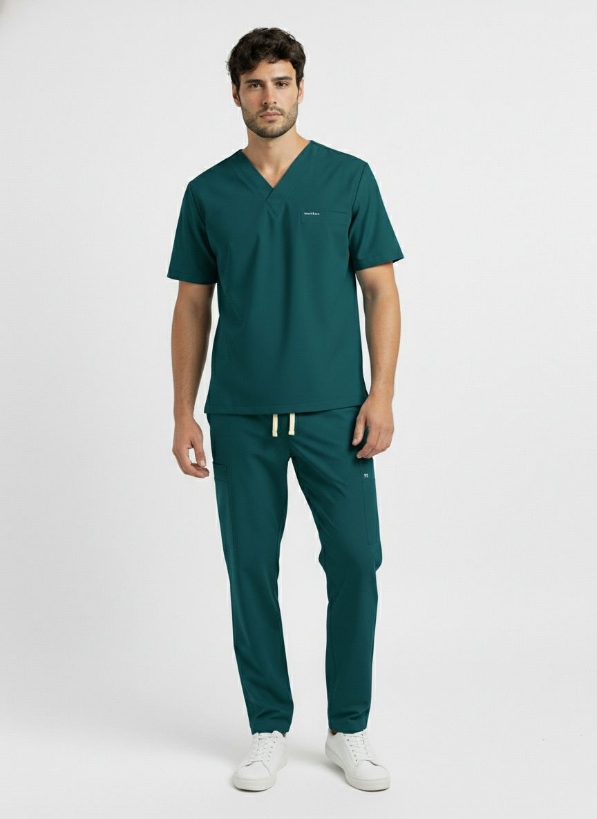 Uniforme antifluido verde botella