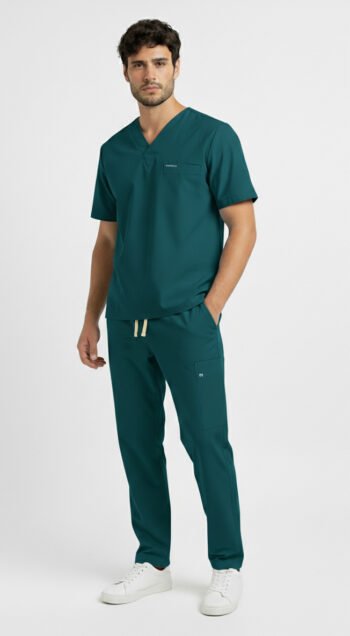 Uniforme antifluido verde botella
