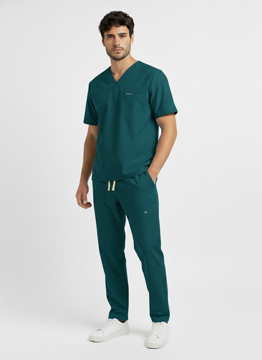 Uniforme antifluido verde botella